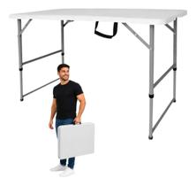 Mesa Dobrável Camping de Aço 4 Lugares Portátil Vira Maleta Grande Mesa Dobrável Camping de Aço 4 Lugares Portátil Vira Maleta Grande