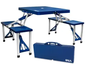 Mesa Dobrável com 4 Banquetas Kala - 84x64x68m