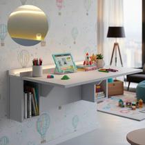 Mesa Dobrável com Nichos com Led Neon Quente 78,5cm Branco Mesa Dobrável com Nichos com Led Neon Quente 78,5cm Branco
