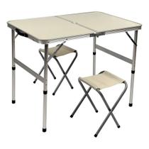 Mesa Dobrável de Aluminio Tipo Maleta 2 Banquetas 322414 KALA Mesa Dobrável de Aluminio Tipo Maleta 2 Banquetas 322414 KALA