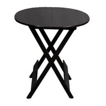 Mesa Dobravel de Madeira 70 Redonda - Preto