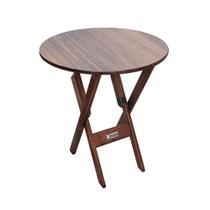 Mesa Dobrável de Madeira Redonda 70cm Imbuia - Tarimatã Mesa Dobrável de Madeira Redonda 70cm Imbuia - Tarimatã
