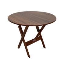 Mesa Dobrável de Madeira Redonda 90cm Imbuia Mesa Dobrável de Madeira Redonda 90cm Imbuia