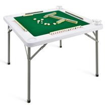 Mesa Dobrável de Mahjong Gotoplay com Tampo Verde em PVC Mesa Dobrável de Mahjong Gotoplay com Tampo Verde em PVC