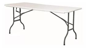 Mesa Dobrável De Metal E Plástico 74x75x183cm Para Camping