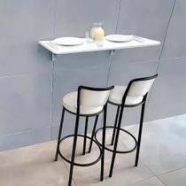 Mesa Dobrável de Parede 100x50 Branca Funcional e Elegante