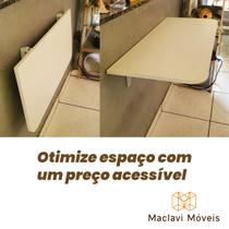 Mesa Dobrável de Parede 66x35 para Oficinas, Cozinha e Café - Maclavi Móveis