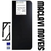 Mesa Dobrável de Parede 70cm x 50cm Preta Suspensa Cozinha MDF Retrátil