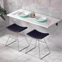Mesa dobravel de Parede Borda Quadrada 120cm x 50cm cozinha americana suporta 70kg Mesa dobravel de Parede Borda Quadrada 120cm x 50cm cozinha americana suporta 70kg