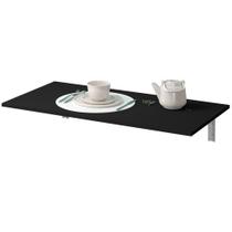 Mesa Dobrável de Parede Cozinha Escritório Slim Suspensa 90x45 BP Preto Fosco - Lyam Decor