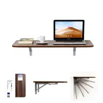 Mesa Dobrável De Parede Suspensa Amadeirada 80x40 Cozinha Sala Quarto Articulada