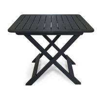 Mesa Dobrável de Plástico Quadrada 80x72cm Bistrô Preta Mesa Dobrável de Plástico Quadrada 80x72cm Bistrô Preta