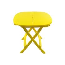 Mesa Dobrável De Plástico Resistente Amarela Mesa Dobrável De Plástico Resistente Amarela