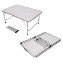 Mesa Dobrável em Alumínio Ajustável 90cm x 60cm 07679 Mesa Dobrável em Alumínio Ajustável 90cm x 60cm 07679