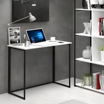 Mesa Dobrável Escrivaninha Home Office Industrial Aço Preto - Web Office