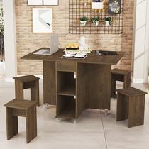 Mesa Dobrável Jade Com 4 Bancos De Encaixe e Rodízios Mesa Dobrável Jade Com 4 Bancos De Encaixe e Rodízios