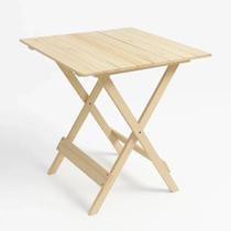 Mesa Dobrável Madeira Pinus Quadrada 60 Cm