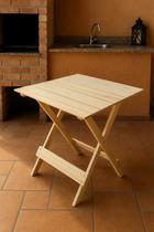 Mesa Dobrável Madeira Pinus Quadrada 60 Cm Cor Cru Resistente e Durável para Jardins Bares e Lanchonetes Mesa Dobrável Madeira Pinus Quadrada 60 Cm Cor Cru Resistente e Durável para Jardins Bares e Lanchonetes