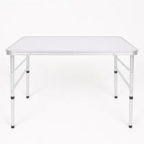 Mesa Dobrável Maleta 90x60cm Branca com Altura Regulável para Camping e Eventos