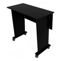 Mesa Dobrável ME4117 Tecno Mobili com Rodízios, Preto, MDP 25mm, Acabamento BP Fosco, 80x73x40cm, Compacta e Versátil Mesa Dobrável ME4117 Tecno Mobili com Rodízios, Preto, MDP 25mm, Acabamento BP Fosco, 80x73x40cm, Compacta e Versátil