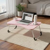 Mesa Dobrável Multiuso Notebook Estudo Home Office Rosa Sofá