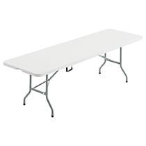 Mesa dobrável Nazhura 6 pés Heavy Duty com toalha de mesa branca