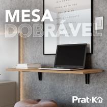 Mesa Dobravel Nogueira 1,5x40x60cm com Suporte Preto - PRAT.K