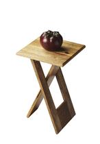 Mesa dobrável Offex Transitional Square Light Brown Wood