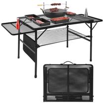 Mesa dobrável para churrasco Pnbfhn Portable Camping 90x60cm preta