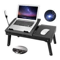 Mesa Dobrável para Laptop Moclever - 3 Alturas, com Ventilador e LED