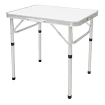 Mesa Dobrável Portátil 60x45cm Vira Maleta Alumínio MDF Camping Praia Ajustável