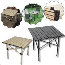 Mesa Dobrável Portátil Articulada Leve Camping Praia Campo