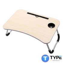 Mesa Dobrável Portátil Notebook Cama Sofá Suporte Bandeja Home Office Café Da Manhã Com Porta Copos e Celular