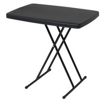 Mesa Dobrável Portátil Preta Com Ajuste de Altura 76cm Bel