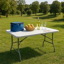 Mesa Dobrável Portátil Que Vira Maleta Com Alça de Transporte Para Camping 180X74CM Branca