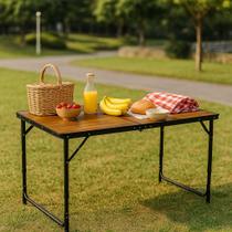 Mesa Dobrável Portátil Que Vira Maleta Com Alça Transporte 120x60CM Madeira Mesa Dobrável Portátil Que Vira Maleta Com Alça Transporte 120x60CM Madeira