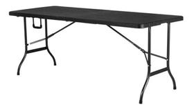 Mesa Dobrável Portatil Vira Maleta Camping - Preto - Jhc