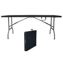 Mesa Dobrável Preta Super Robust 1.2m Nautika Fácil Transporte Camping Festa Pescaria Alça Transporte