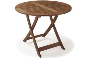Mesa Dobrável Redonda Madeira Maciça 90cm Primavera Marrom Mesa Dobrável Redonda Madeira Maciça 90cm Primavera Marrom
