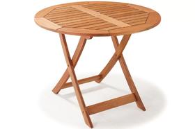 Mesa Dobrável Redonda para Jardim e Varanda em Madeira Maciça 90cm Estilo Rústico Primavera Bege Mesa Dobrável Redonda para Jardim e Varanda em Madeira Maciça 90cm Estilo Rústico Primavera Bege