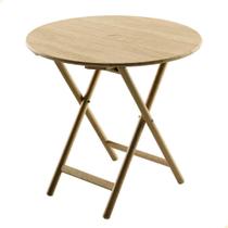 Mesa Dobrável Redonda Tramontina Bossa 80x75 cm em Madeira Tauari Natural 13695080 Mesa Dobrável Redonda Tramontina Bossa 80x75 cm em Madeira Tauari Natural 13695080