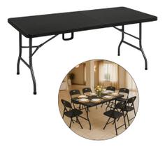 Mesa Dobrável Reforçada Maleta Portatil Camping Praia 1,80m