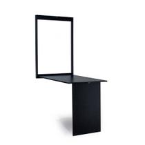 Mesa Dobrável Retrátil de Parede Retangular em MDF Preta - Móveis Britz