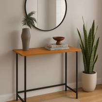 Mesa Dobravel Star Multiuso Escrivaninha Aparador Nature Preto Montada STARROSE