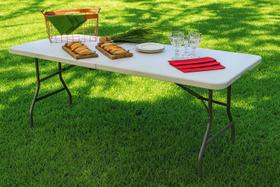 Mesa Dobrável Tipo Maleta Prática E Durável 180cm Branca