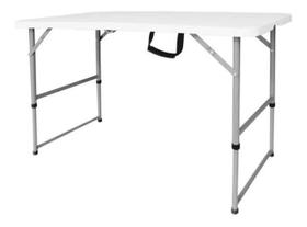 Mesa Dobrável Vira Maleta 122Cm Camping Praia - Branco