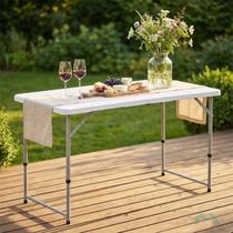 Mesa Dobrável Vira Maleta Camping 122x60cm Aço Até 4 Pessoas Alira Home Mesa Dobrável Vira Maleta Camping 122x60cm Aço Até 4 Pessoas Alira Home