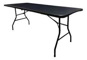 Mesa Dobravel Vira Maleta Camping Praia 180x90x74cm - Preto Mesa Dobravel Vira Maleta Camping Praia 180x90x74cm - Preto