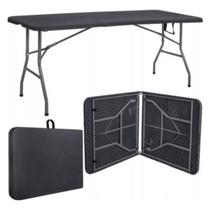Mesa Dobrável Vira Maleta Com Alça Portátil 1.80m Para Camping Pesca Jardim Área Externa Ou Interna Salão De Festas