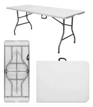 Mesa dobravel vira maleta com alça portatil 1,80m camping Mesa dobravel vira maleta com alça portatil 1,80m camping
